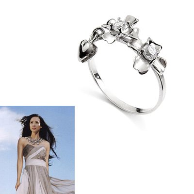 23858-sterling silver platium plated with Rhinestoe ring