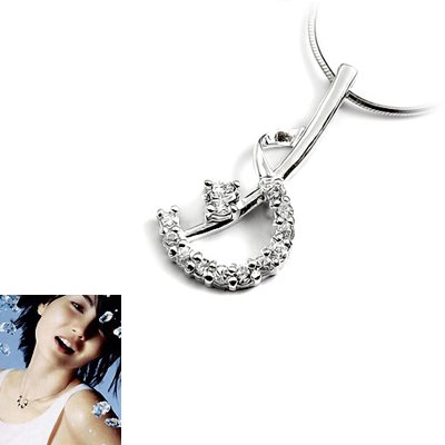 23884-Sterling silver with rhinestone pendant