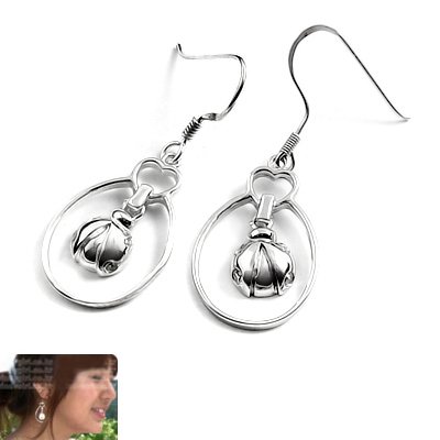 24062- sterling silver platium plated earring