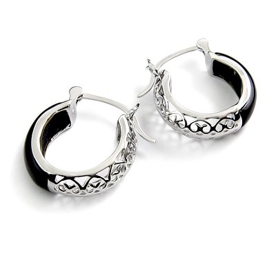 24440-sterling silver platium plated with agate earring