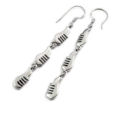 24442-sterling silver platium plated earring