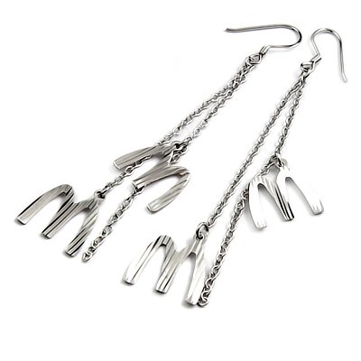2444-sterling silver platium plated earring