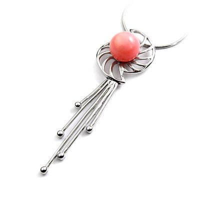 24453-sterling silver platium plated with gemstone pendant