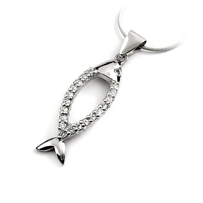 24455-sterling silver platium plated with rhinestoe pendant