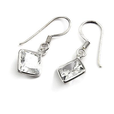 24465-Sterling silver with rhinestoe earring