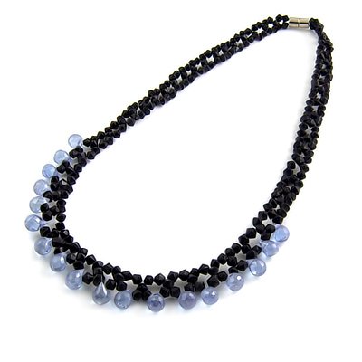 24492-rhinestoe with crystal necklace