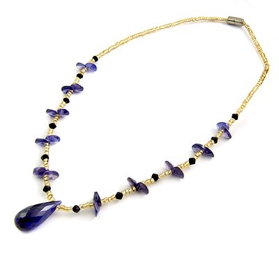 24495-rhinestoe with crystal necklace