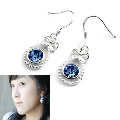 24501-Sterling silver with rhinestoe earring