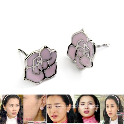 24506-sterling silver platium plated with glaze earring