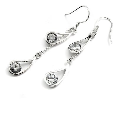 24520-sterling silver with rhinestoe earring