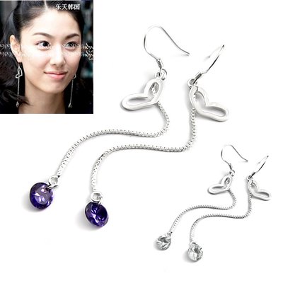 24521-sterling silver with rhinestoe earring