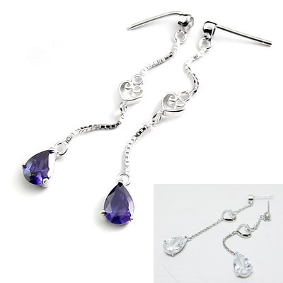 24522-sterling silver with rhinestoe earring