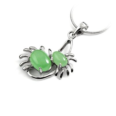 24641-Sterling silver with jade pendant