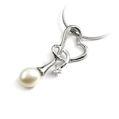 24645-Sterling silver,pearl,stone pendant
