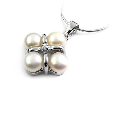 24646-Sterling silver,pearl,stone pendant