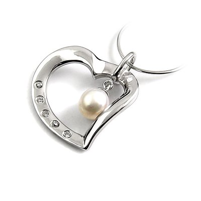 24657-Sterling silver,pearl,stone pendant