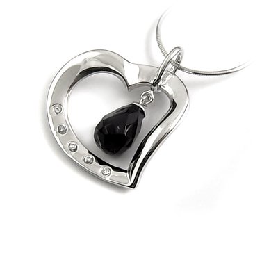 24658-Sterling silver with stone pendant