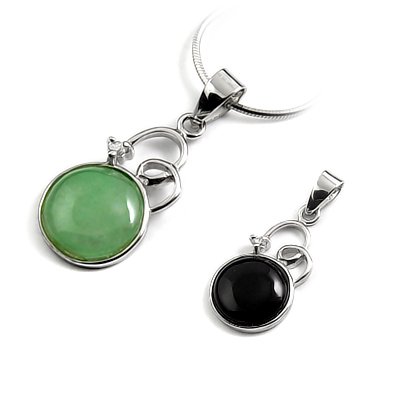 24674-Sterling silver with jade pendant