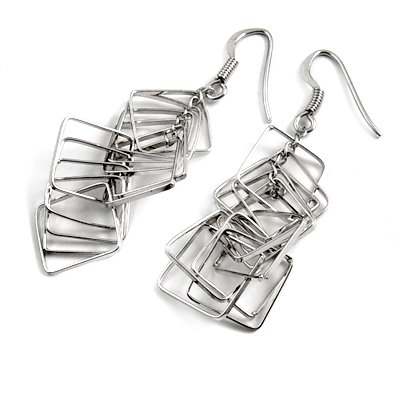 24682-sterling silver platium plated earring