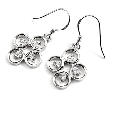 24687- sterling silver platium plated with rhinestoe earring