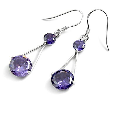 24689-sterling silver platium plated with rhinestoe earring