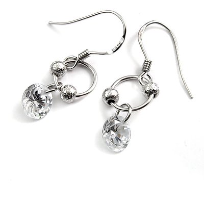 24690-sterling silver platium plated with rhinestoe earring