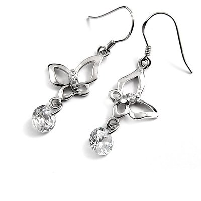 24692- sterling silver platium plated with rhinestoe earring