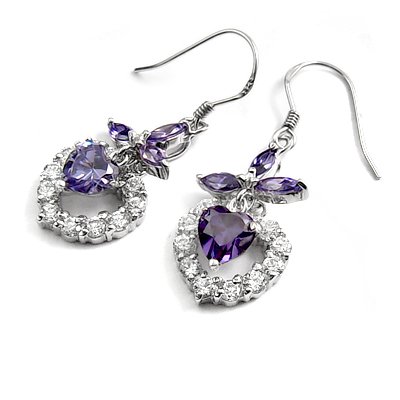 24694-sterling silver platium plated with rhinestoe earring