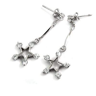 24695- sterling silver platium plated with rhinestoe earring