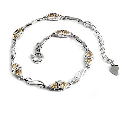 24702-sterling silver platium plated with rhinestoe bracelet