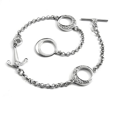 24704-sterling silver with rhinestoe bracelet