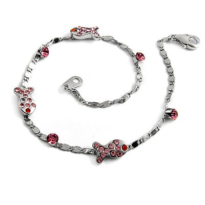 24706-sterling silver platium plated with rhinestoe bracelet