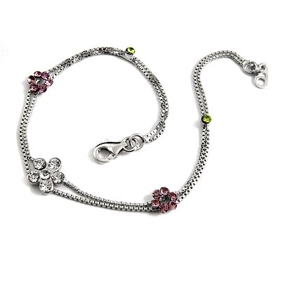 24708-sterling silver platium plated with rhinestoe bracelet