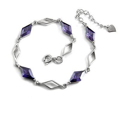 24711-sterling silver platium plated with rhinestoe bracelet