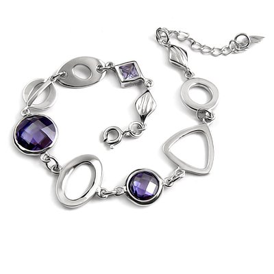 24714-sterling silver platium plated with rhinestoe bracelet