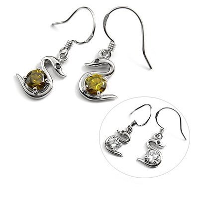 24722-Sterling silver with rhinestoe earring