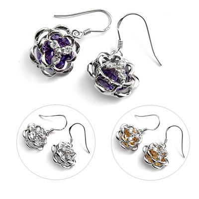 24726- Sterling silver with rhinestoe earring