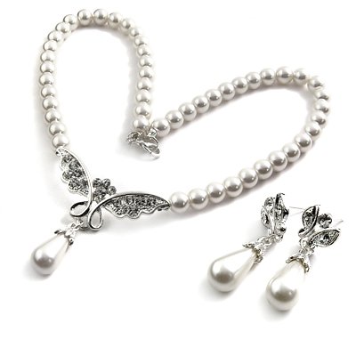 24777- alloy with artificail gemstone (necklace and earring)