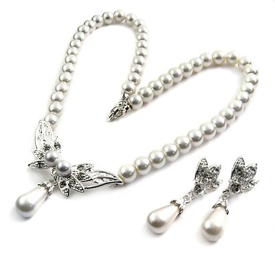 24778-alloy with artificail gemstone (necklace and earring)