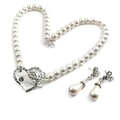 24779-alloy with artificail gemstone (necklace and earring)