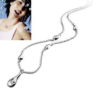 24791-Sterling silver with stone necklace