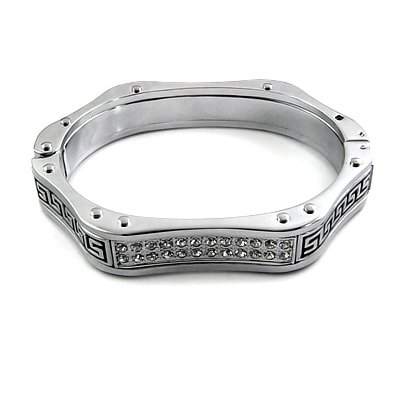 25255-Stainless Steel with stone bangel