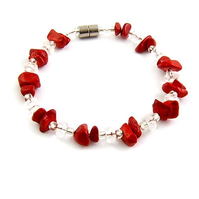 25262-Coral with crystal bracelet