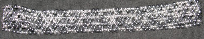 Silver Beaded Stretchable Headband