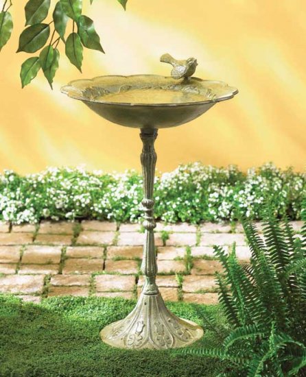 Antique Iron Birdbath