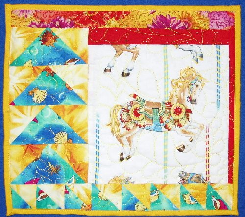 Yellow Merry-Go-Round Horse Wall Hanging, 13"