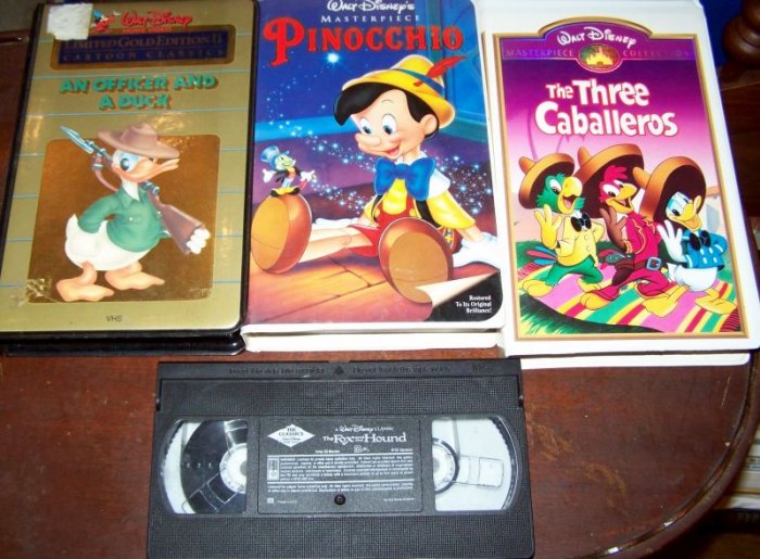 Animated Disney movies lot/Pinocchio/3 Caballeros + more!