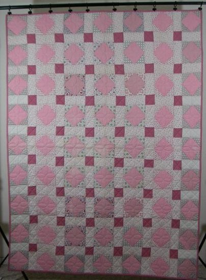 Vintage Pink Square in a Square Quilt