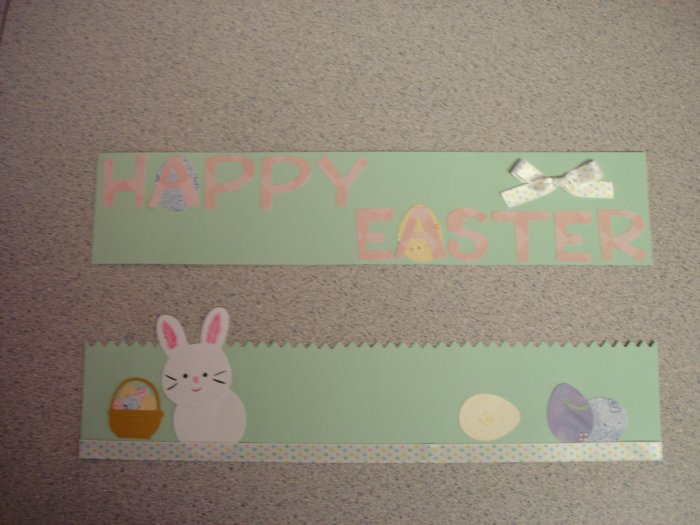 Happy Easter Scrapbook Border Hand Made Craft Item
