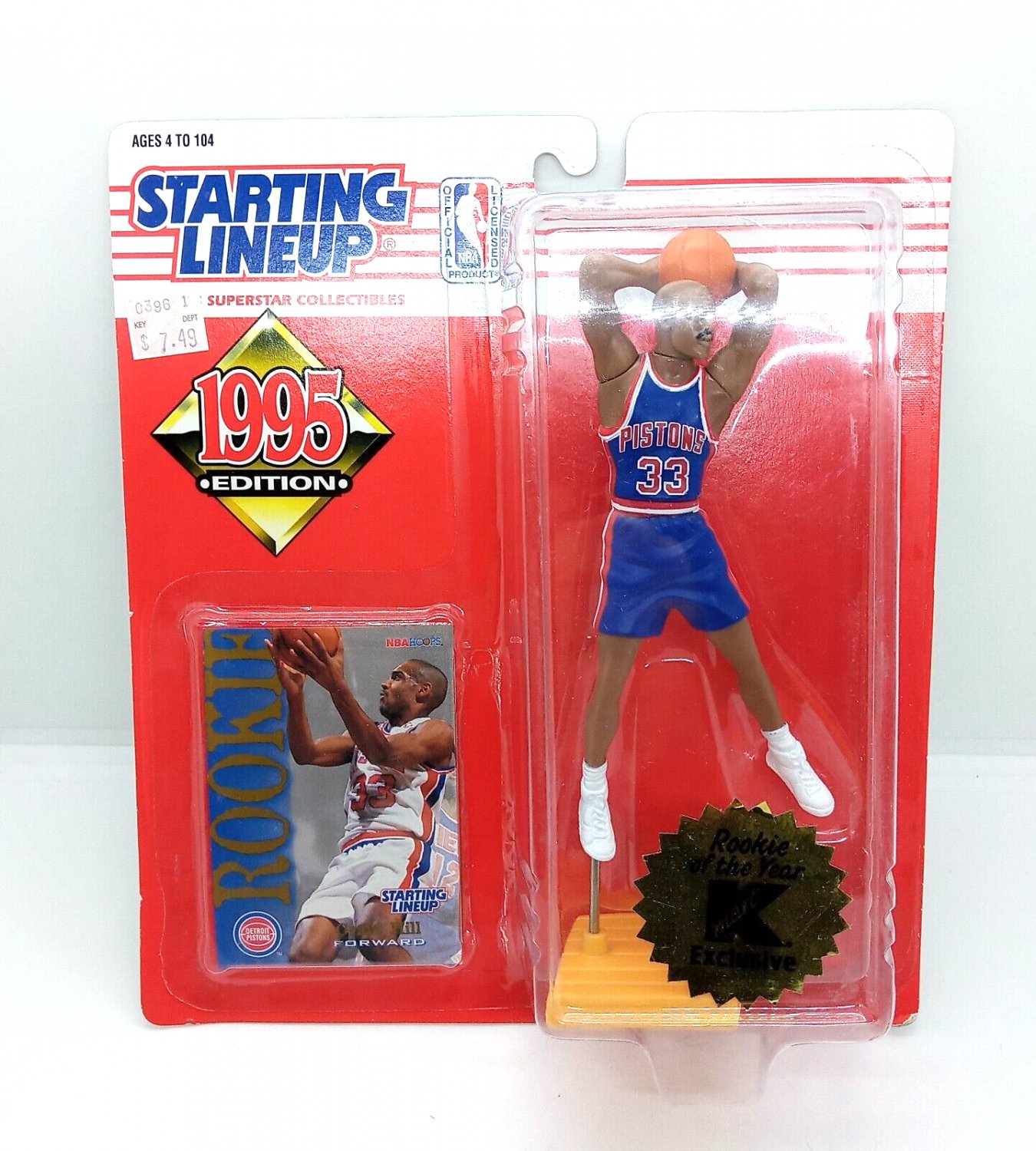 Grant Hill Detroit Pistons Kmart Exclusive Nba Starting Lineup Figure